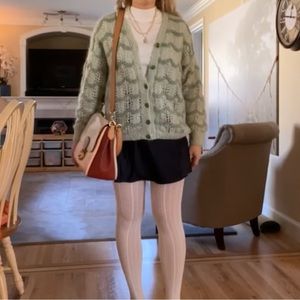 Green and pink cardigan vintage